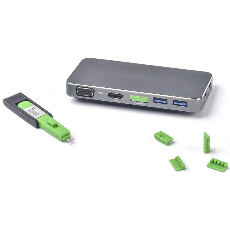 Заглушки SmartKeeper Essential для відеопортів DP (green)