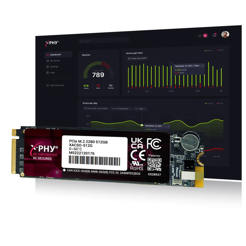 Внутрішній диск X-PHY з апаратним кіберзахистом 1ТБ