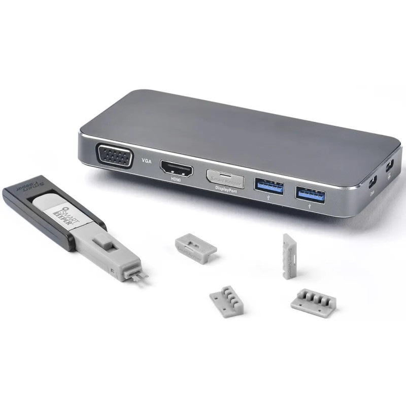 Заглушки SmartKeeper Essential для відеопортів DP (grey)