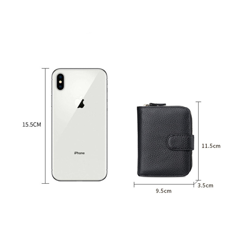 Короткий шкіряний гаманець з RFID захистом LOCKER's DWF-Black