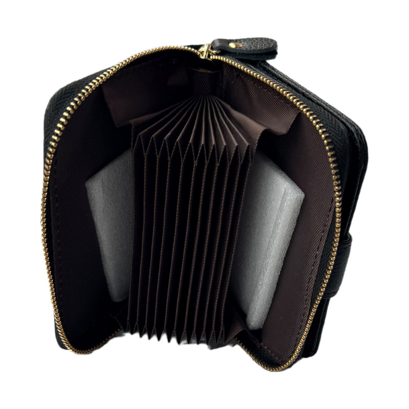 Короткий шкіряний гаманець з RFID захистом LOCKER's DWF-Black