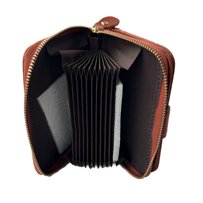 Короткий шкіряний гаманець з RFID захистом LOCKER's DWF-Orange