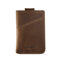 Шкіряний картхолдер з RFID захистом LOCKER's LH3-Brown