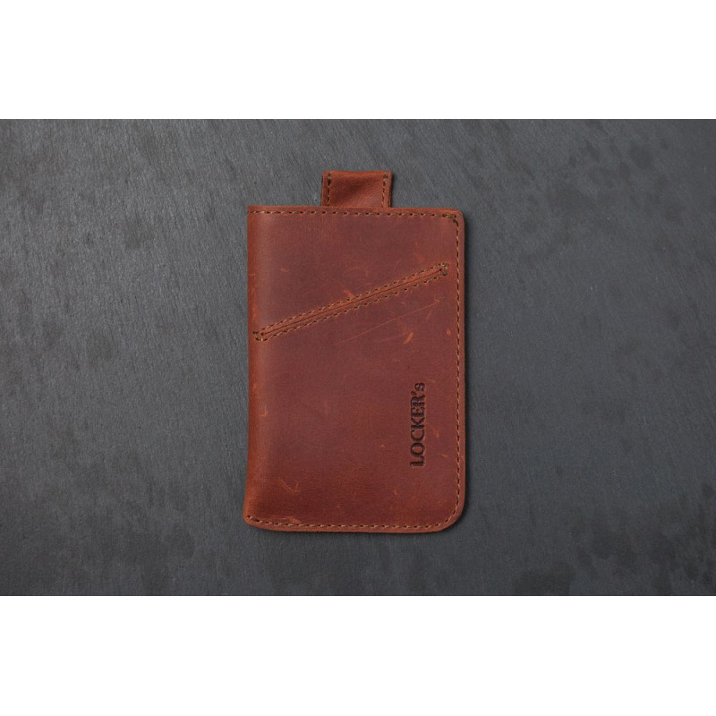 Шкіряний картхолдер з RFID захистом LOCKER's LH3-Orange