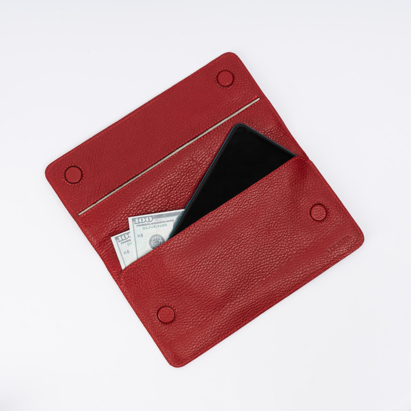 Чохол фарадея для телефону з шкіри флотар для смартфону до 7" LOCKER's LP7F-Red 