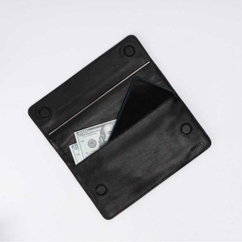   Екрануючий чохол з натуральної шкіри для телефону до 7" LOCKER's LP7-Black 