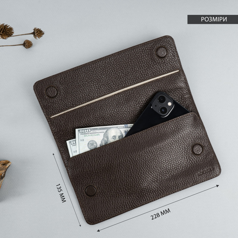 Чохол фарадея для телефону з натуральної шкіри для смартфону до 7" LOCKER's LP7F-Brown